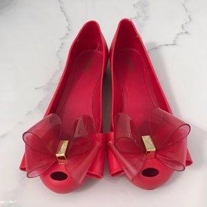 Melissa Women’s Rubber Jelly Flats Size 7 Pink